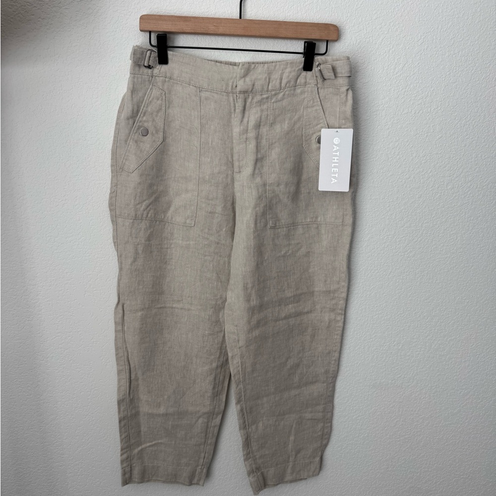 NWT Athleta Voyager Linen Pant - 10P - Picture 2 of 8